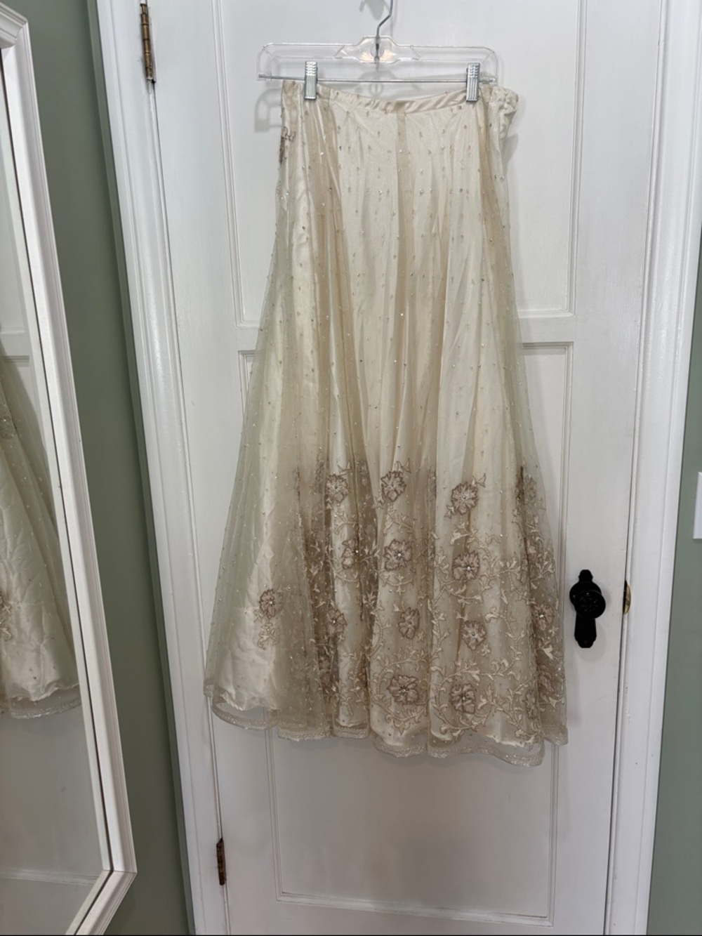 Jeweled sequined custom made maxi skirt